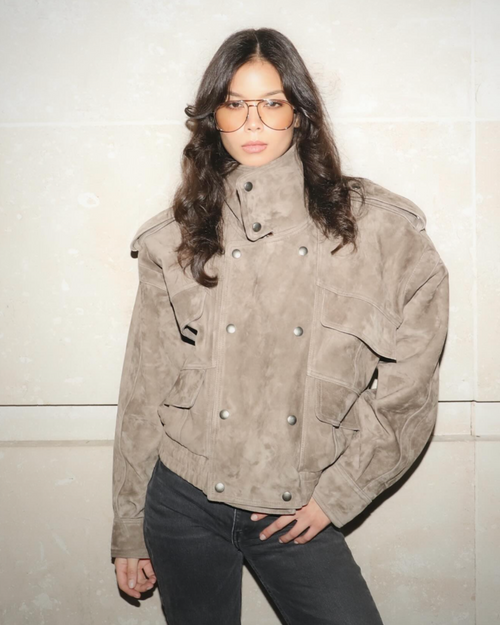 The Kamila Suede Biker Jacket