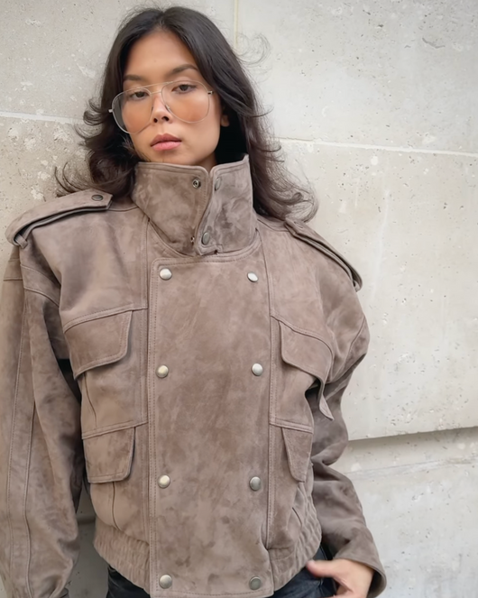 The Kamila Suede Biker Jacket