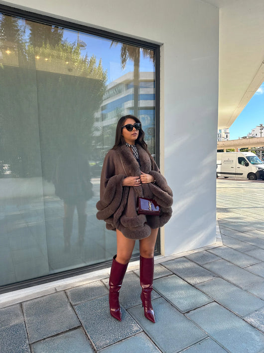 Mocha Velvet Luxe Cape